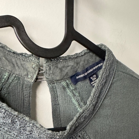 🎉 American Eagle Outfitters Lace Sleeveless Blouse - Dark Olive - Picture 4 of 7